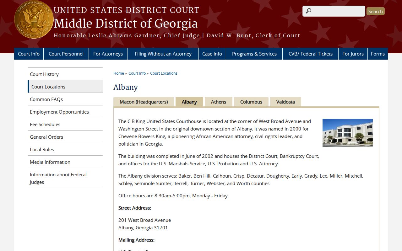 Federal Albany Division serving Seminole County case searches
