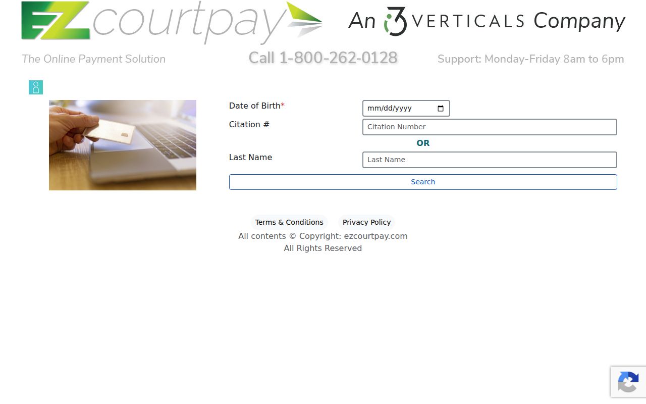 Seminole County citation search fields on EZ Court Pay