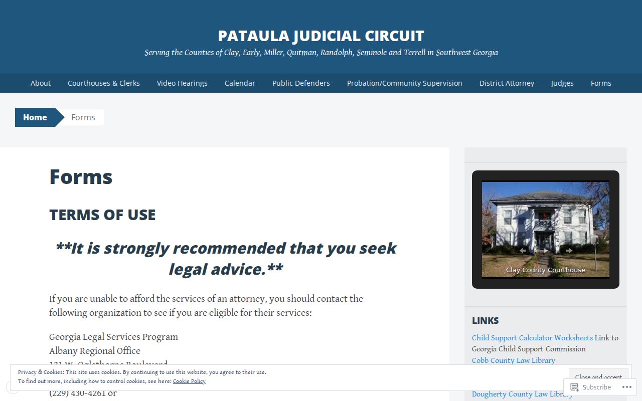Seminole County civil docket Pataula forms inventory