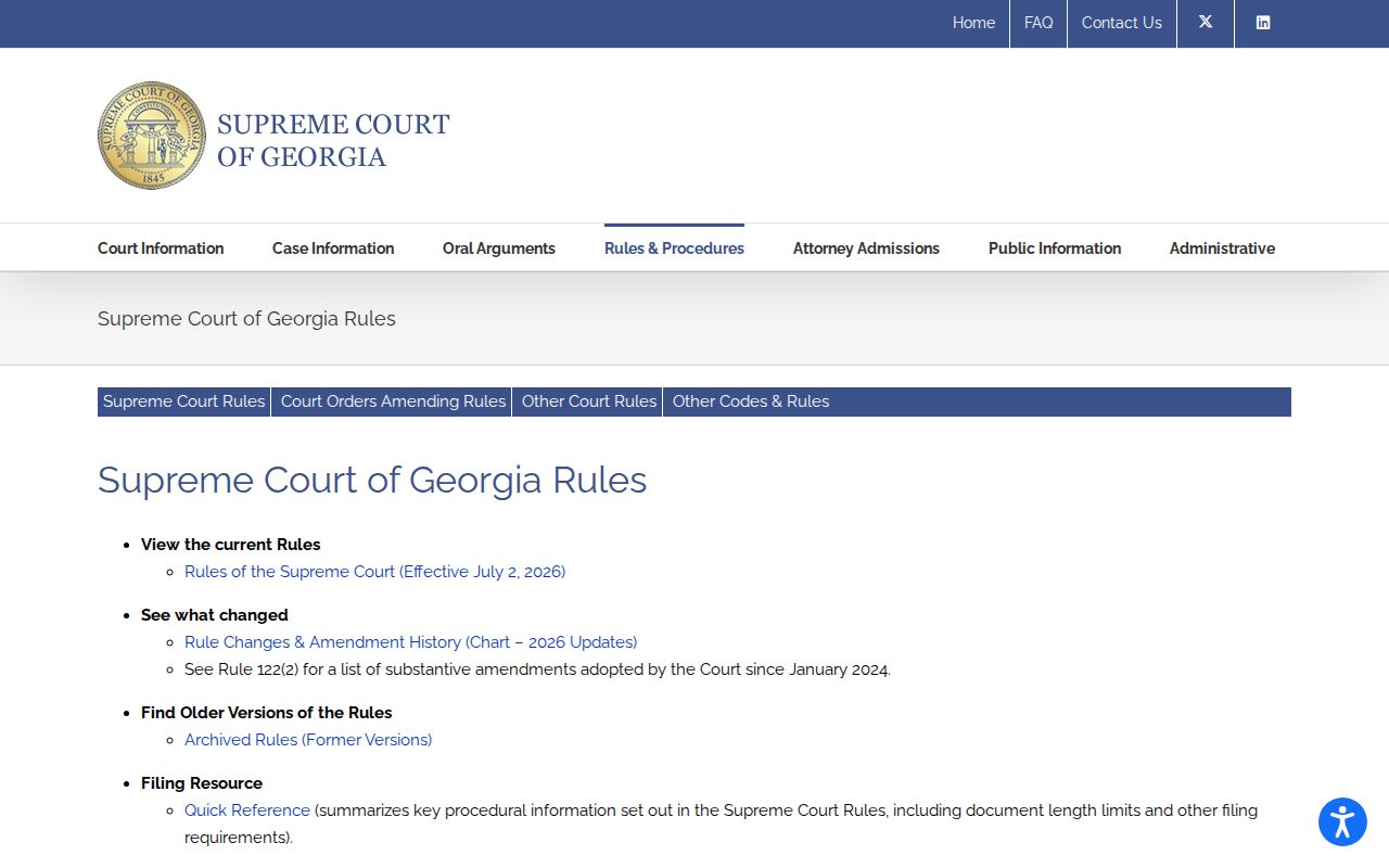 Seminole County civil docket Georgia court rules page