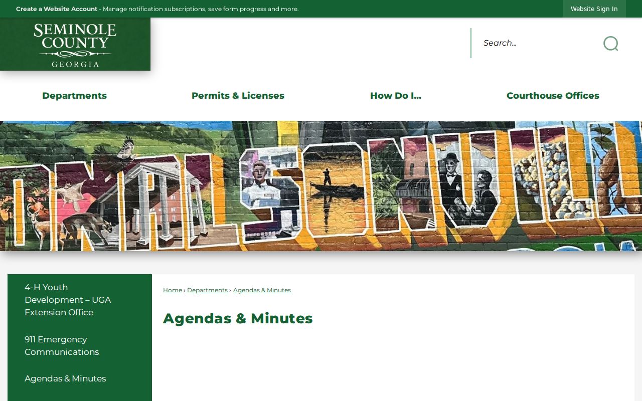 Seminole County agendas page checked for court calendar information