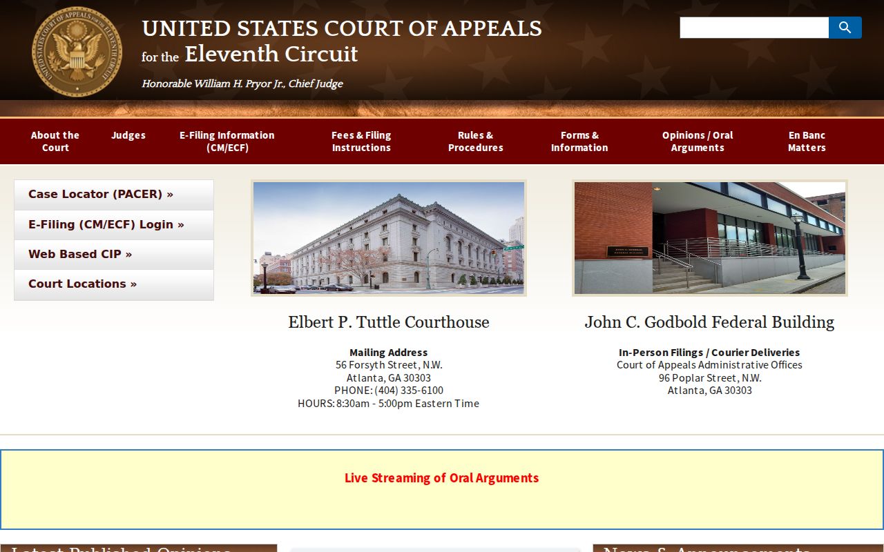 United States Court of Appeals for the Eleventh Circuit website