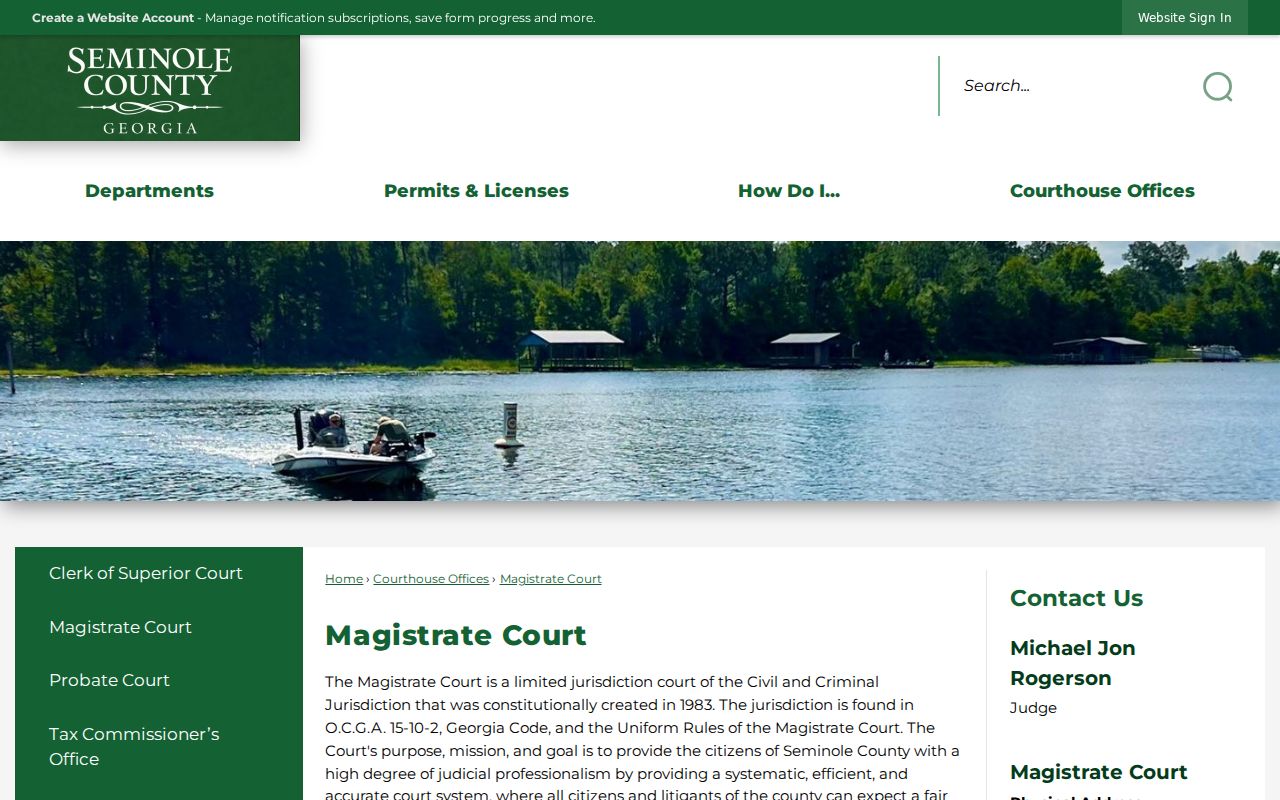 Seminole County Magistrate Court docket jurisdiction