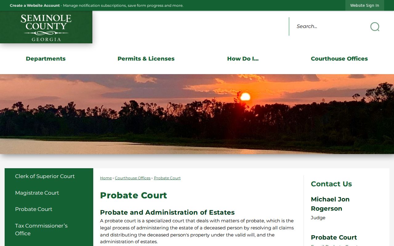 Seminole County Probate traffic court docket information